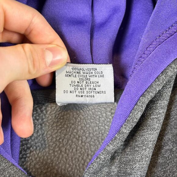 Washington Huskies Hoodie Small Mens Gray Long Sleeve Pullover Sweatshirt - Picture 4 of 7